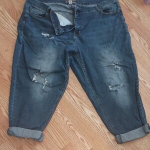 Ruff Hewn Women's Dark Blue Boyfriend Jeans